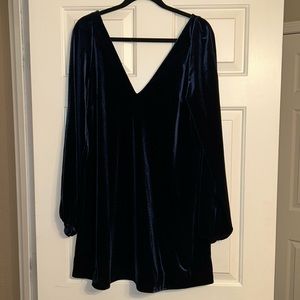 Free People, Navy Dress Velvet